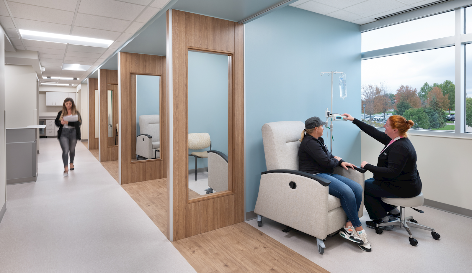 Infusion Center cubby rooms